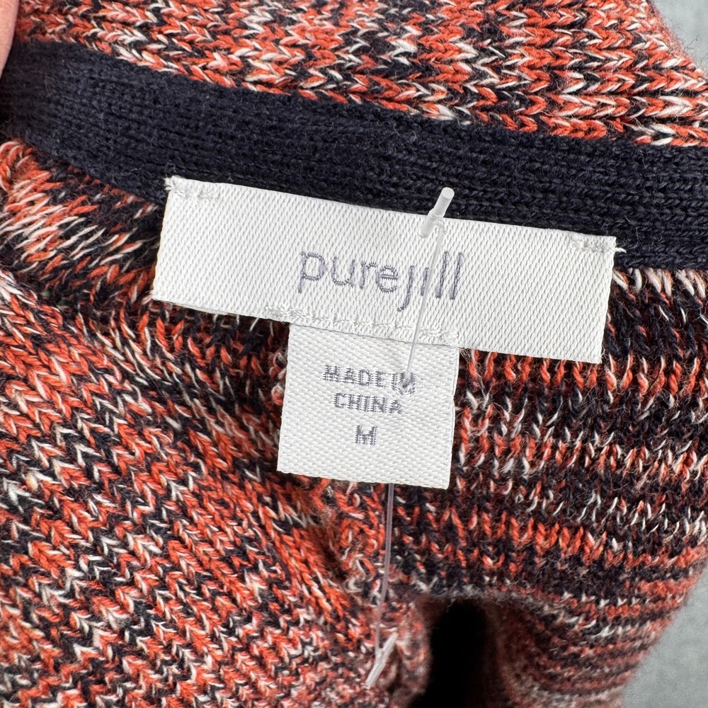 Pure Jill Sweater Womens Medium Red Marled V Neck Dolman Sleeve Pullover - Picture 3 of 8